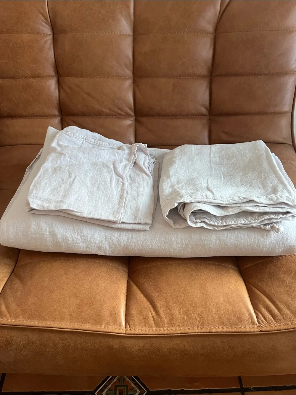 Brooklinen Linen Duvet SET King/Cali King with 2 Pillowcases Haze OG Colorway
